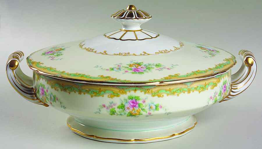 Larue (Gold Trim) Round Covered Vegetable by Noritake-1