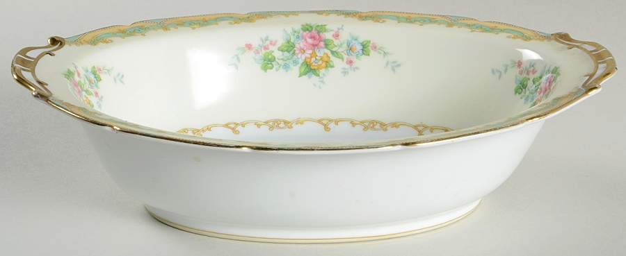 Larue (Gold Trim) 10" Oval Vegetable Bowl by Noritake-1