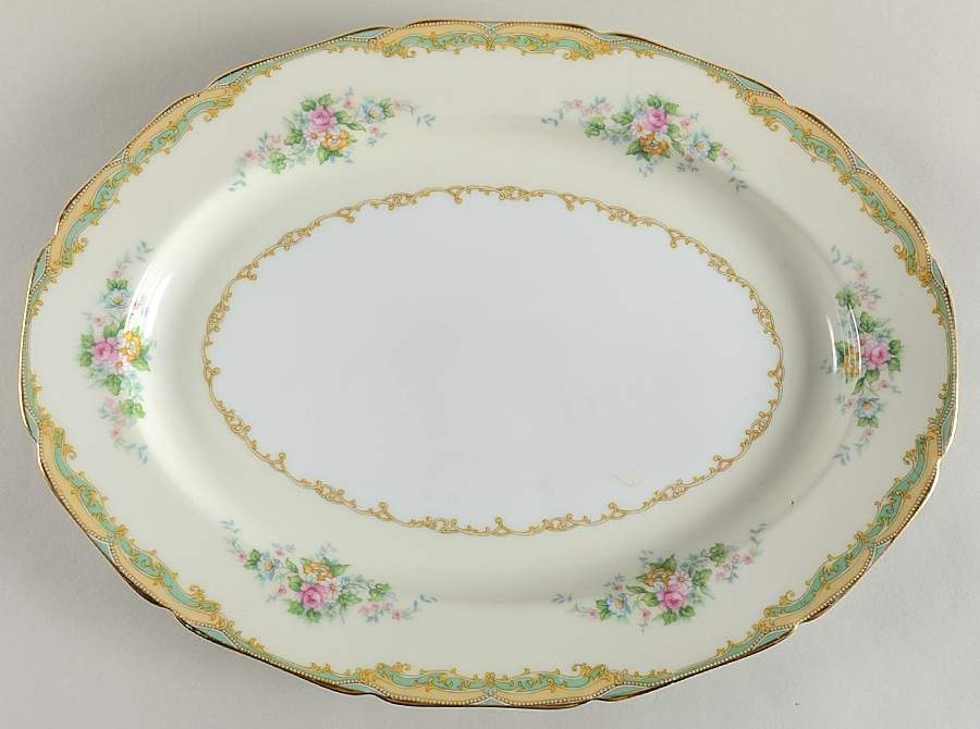 Larue (Gold Trim) 13" Oval Serving Platter by Noritake-1