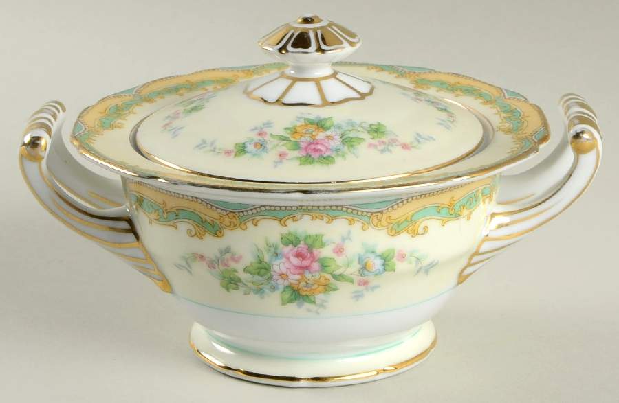 Larue (Gold Trim) Sugar Bowl & Lid by Noritake-1