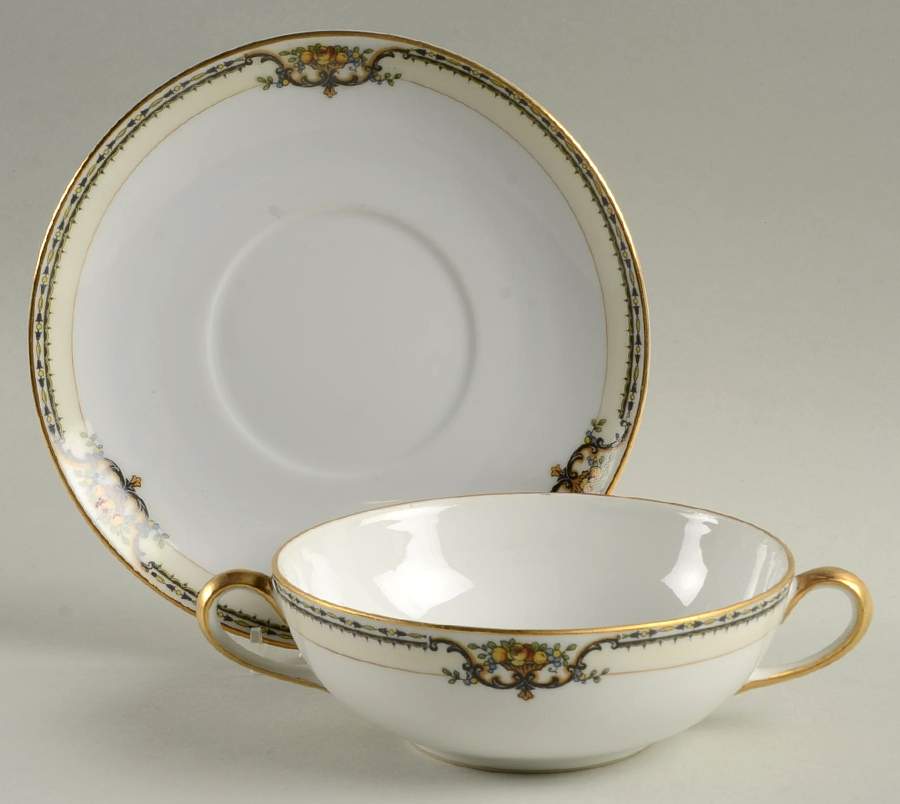 Lasalle Flat Cream Soup Bowl & Saucer Set by Noritake-1