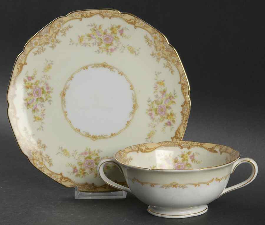 Latona Footed Cream Soup Bowl & Saucer Set by Noritake-1