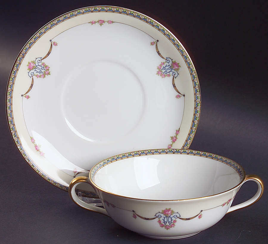 Laureate Flat Cream Soup Bowl & Saucer Set by Noritake-1