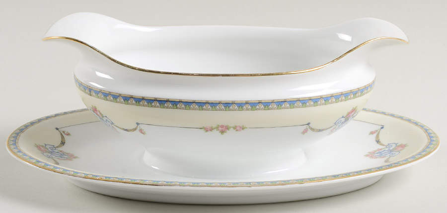 Laureate Gravy Boat with Attached Underplate by Noritake-1