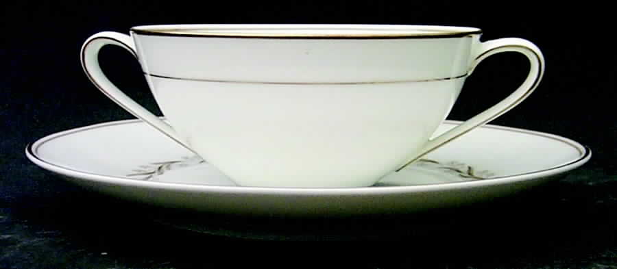 Laurel (5903) Flat Cream Soup Bowl & Saucer Set by Noritake-1