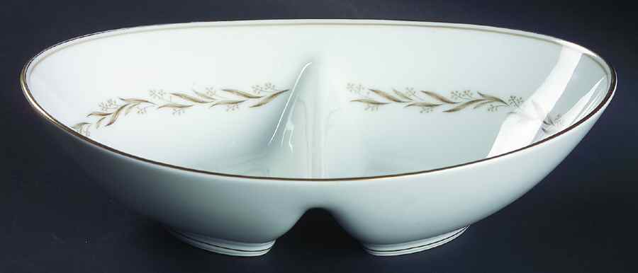 Laurel (5903) 10" Oval Divided Vegetable Bowl by Noritake-1