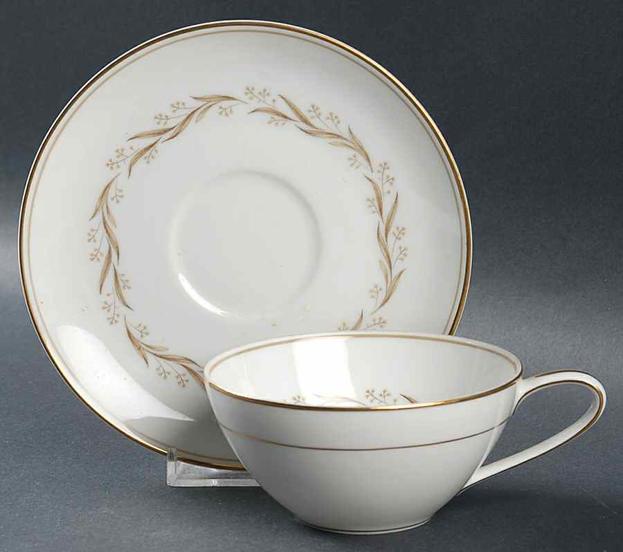 Laurel (5903) Flat Cup & Saucer Set by Noritake-1