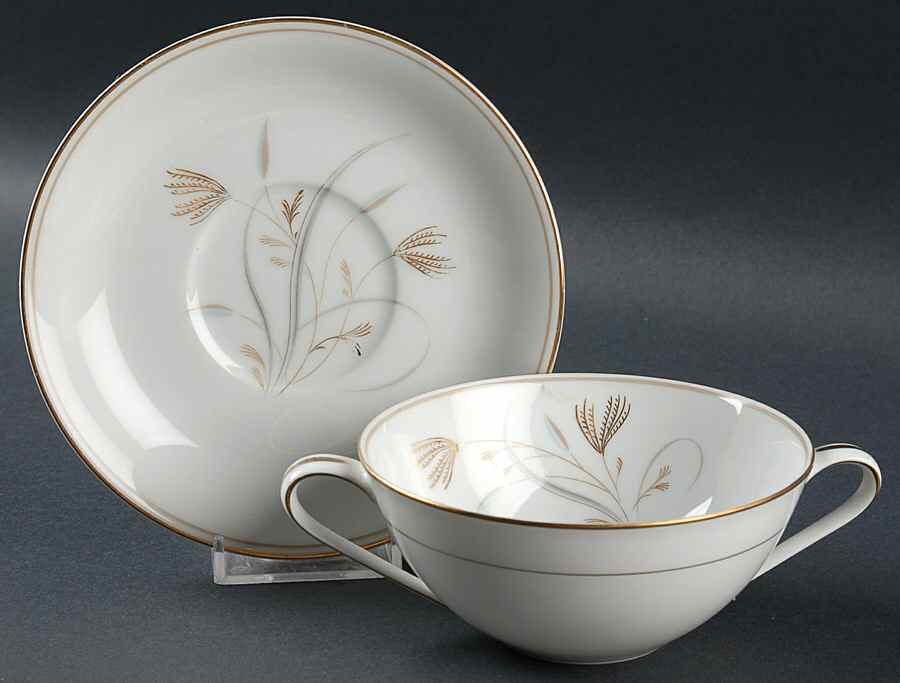Laverne Flat Cream Soup Bowl & Saucer Set by Noritake-1