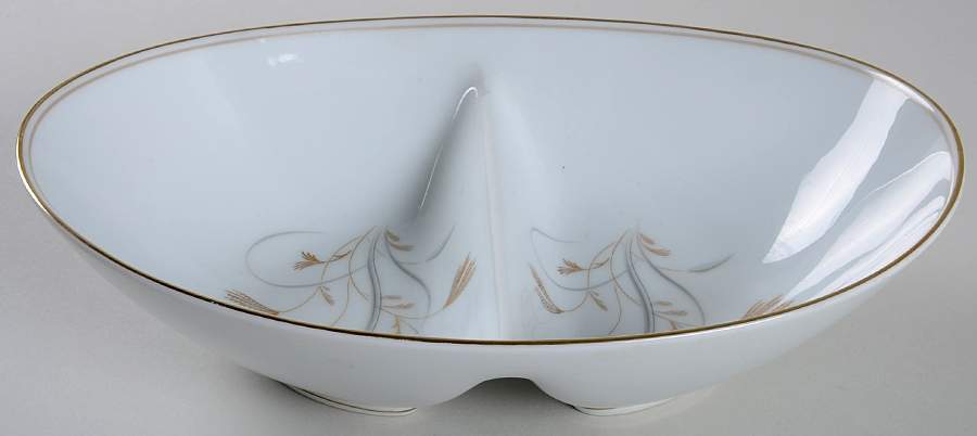 Laverne 10" Oval Divided Vegetable Bowl by Noritake-1