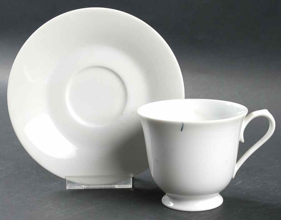 Lace White Footed Cup & Saucer Set by Noritake-1