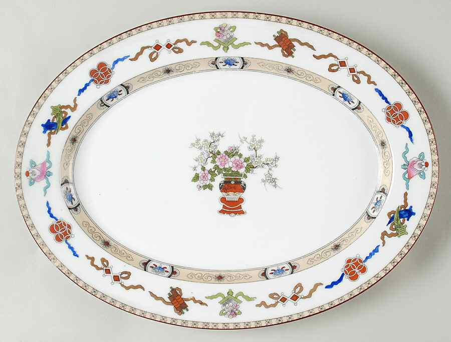 Lazarre 13" Oval Serving Platter by Noritake-1
