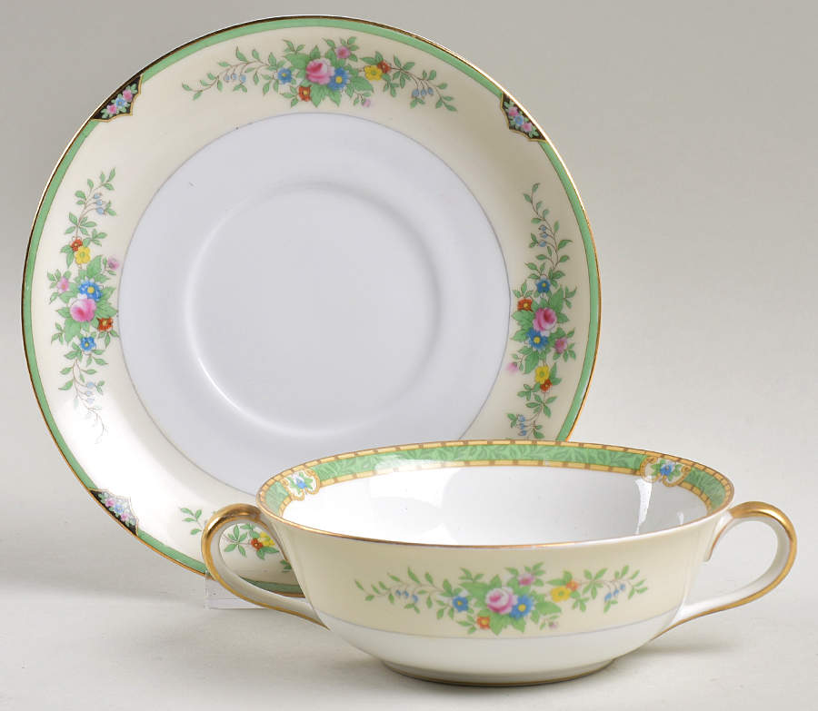 Leandro Flat Cream Soup Bowl & Saucer Set by Noritake-1
