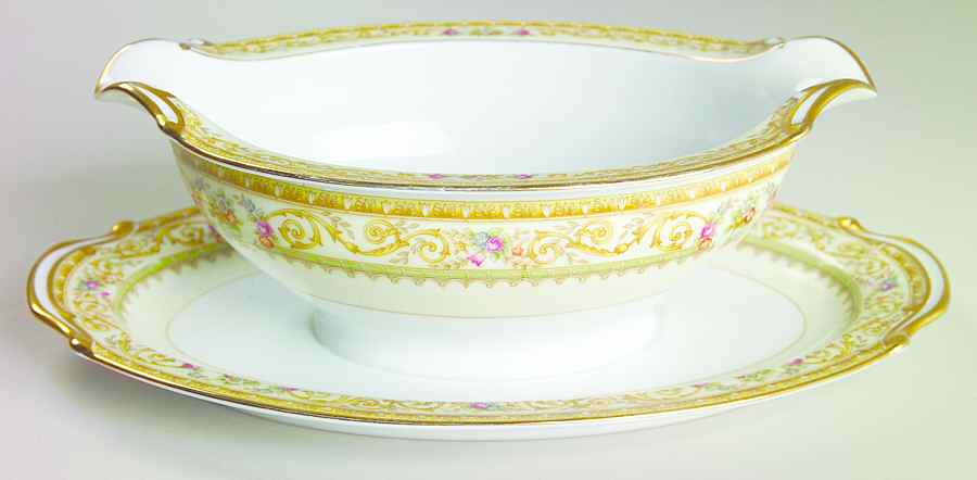 Lebrun Gravy Boat with Attached Underplate by Noritake-1