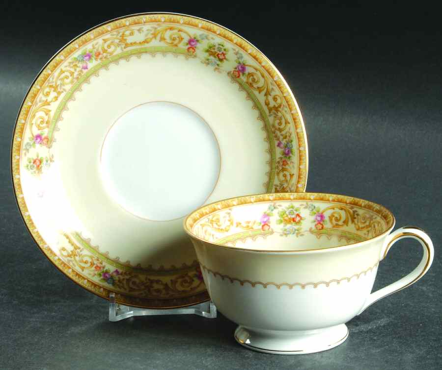 Lebrun Footed Cup & Saucer Set by Noritake-1