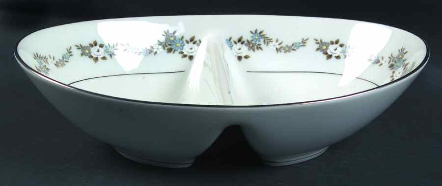 Leonore 10" Oval Divided Vegetable Bowl by Noritake-1