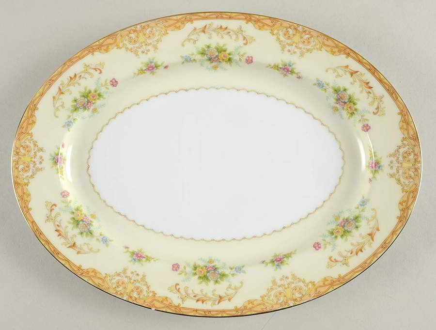 Leona 11" Oval Serving Platter by Noritake-1
