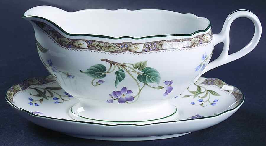 Le Parc Gravy Boat & Underplate (Relish/Butter) by Noritake-1