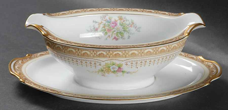 Leslie Gravy Boat with Attached Underplate by Noritake-1