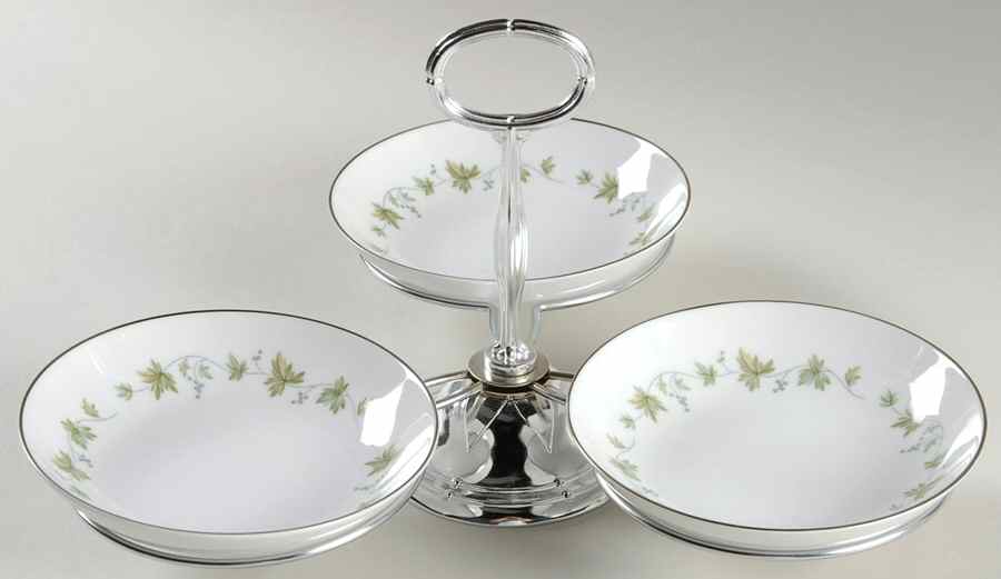 Lexington 7" x 12" 3-Part Relish & Metal Stand (FR) HC by Noritake-1