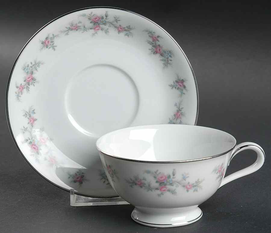 Lila Footed Cup & Saucer Set by Noritake-1