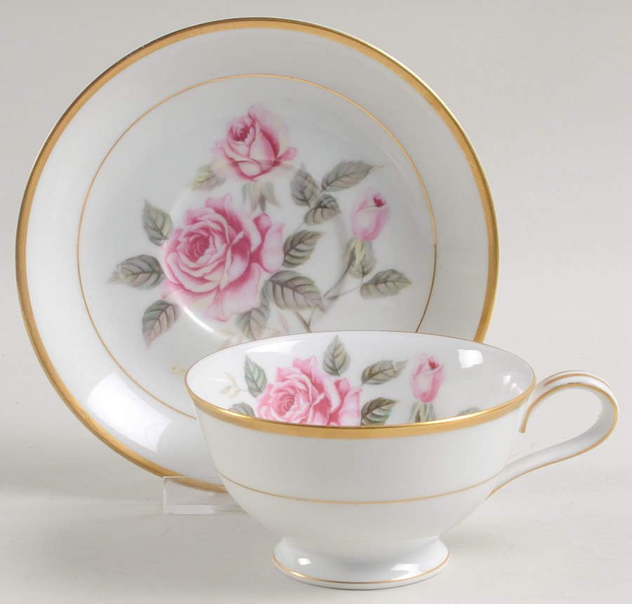 Lindrose Footed Cup & Saucer Set by Noritake-1