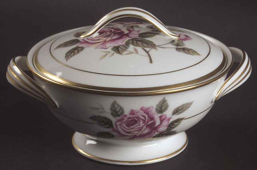 Lindrose Sugar Bowl & Lid by Noritake-1