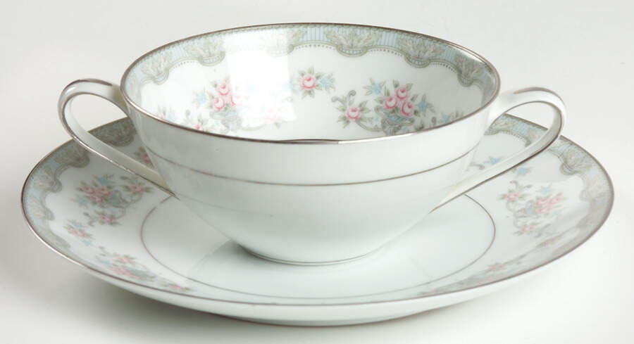 Lindsay Flat Cream Soup Bowl & Saucer Set by Noritake-1