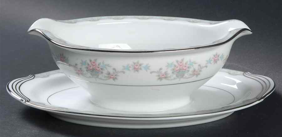 Lindsay Gravy Boat with Attached Underplate by Noritake-1