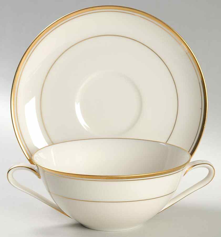 Linton Flat Cream Soup Bowl & Saucer Set by Noritake-1