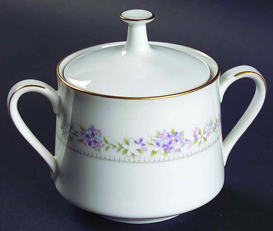 Lilac Time Sugar Bowl & Lid by Noritake-1