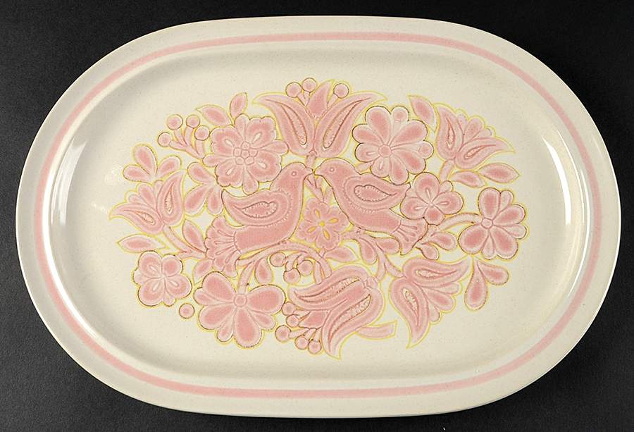 Love Bird 14" Oval Serving Platter by Noritake-1