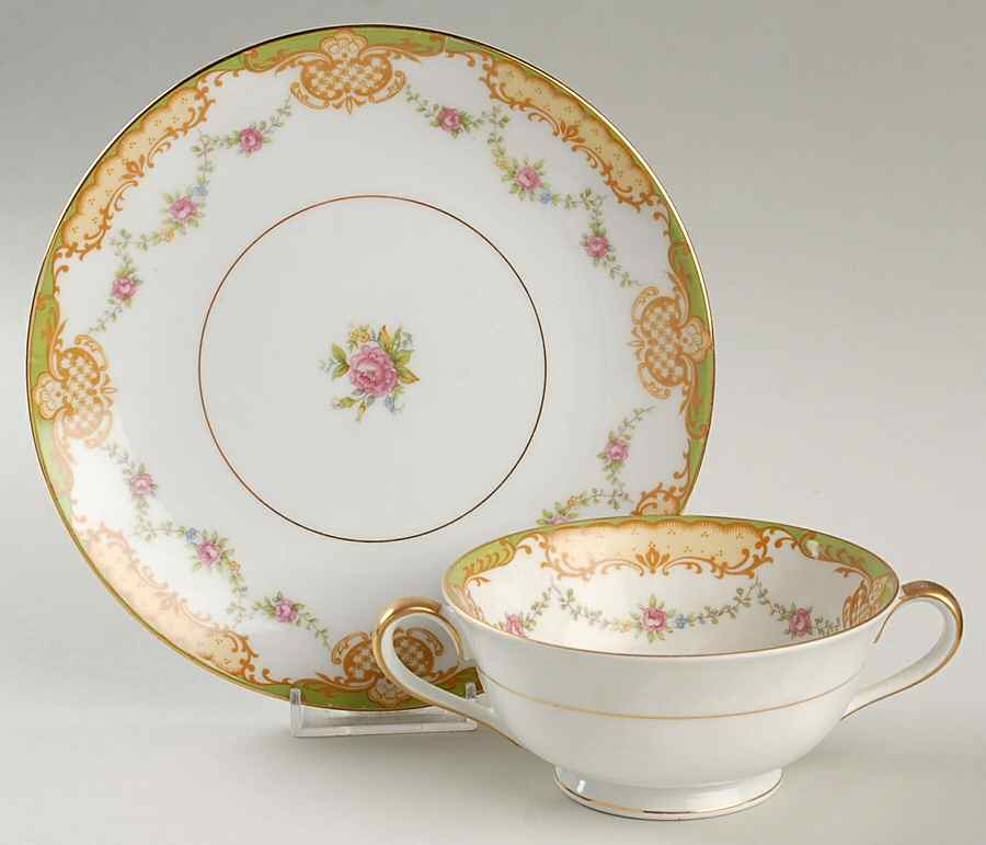 Londres Footed Cream Soup Bowl & Saucer Set by Noritake-1