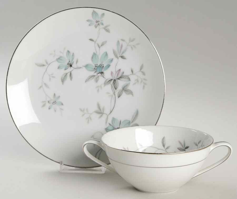 Lorene Flat Cream Soup Bowl & Saucer Set by Noritake-1