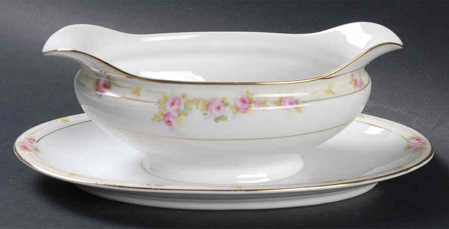 The Lorraine  Gravy Boat with Attached Underplate by Noritake-1