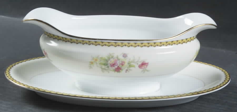 Lorina Gravy Boat with Attached Underplate by Noritake-1