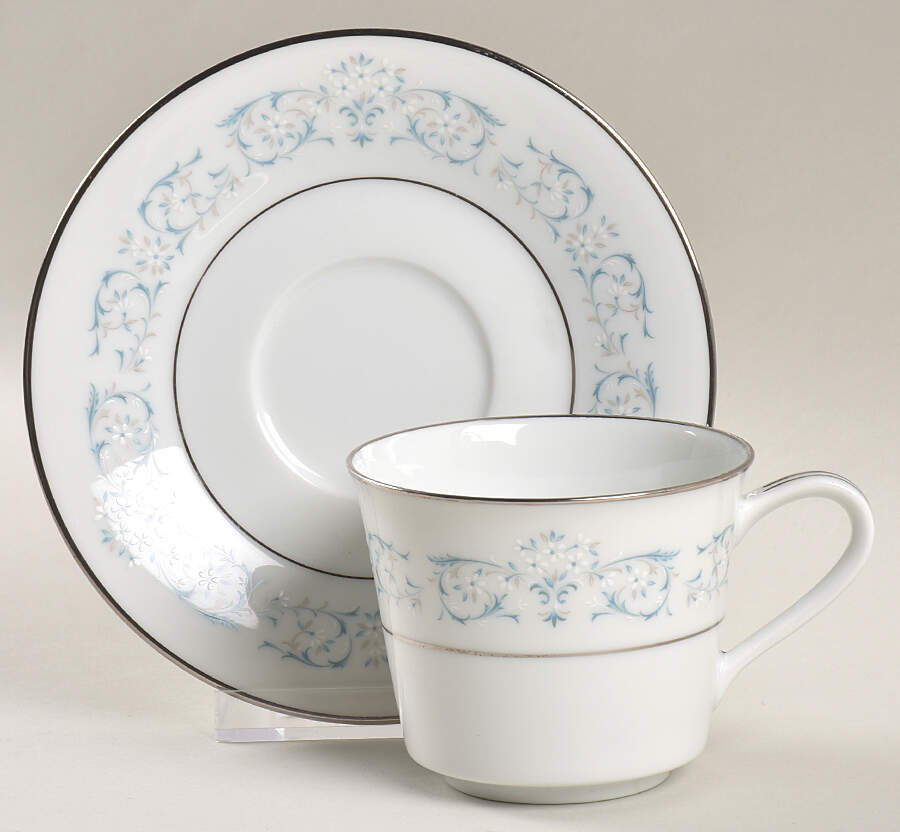 Lorraine Flat Cup & Saucer Set by Noritake-1