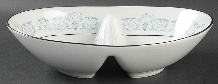 Lorraine 10" Oval Divided Vegetable Bowl by Noritake-1