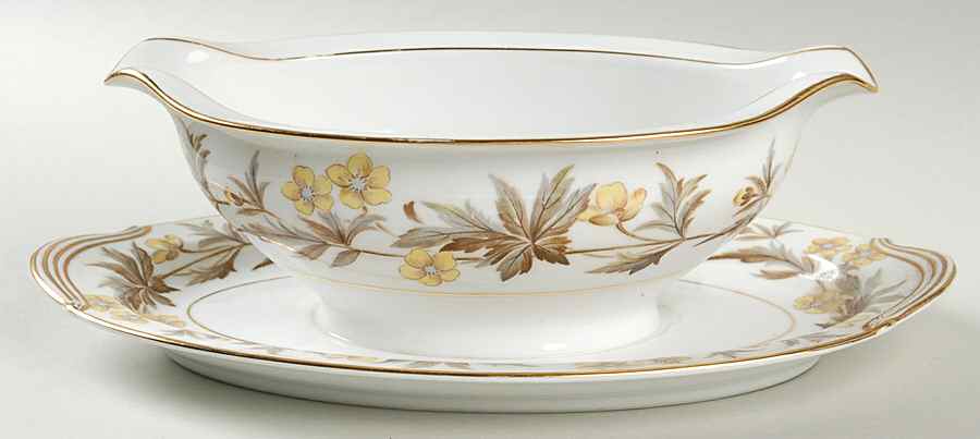Lorraine Gravy Boat with Attached Underplate by Noritake-1