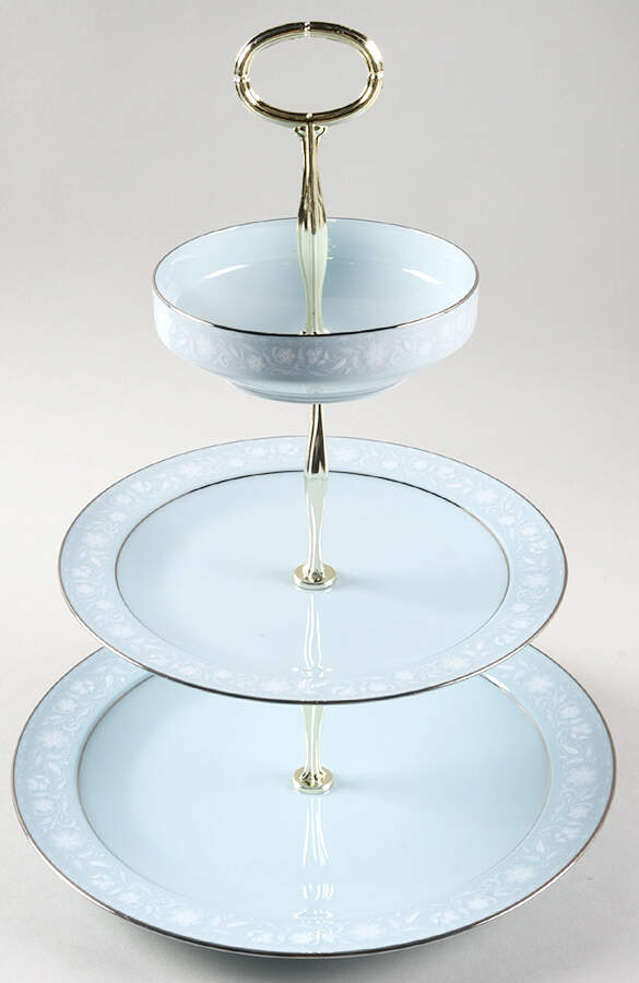 Love Song 11 1/4"  2 Tier Footed Serving Tray (DP,SP,FR) HC by Noritake-1