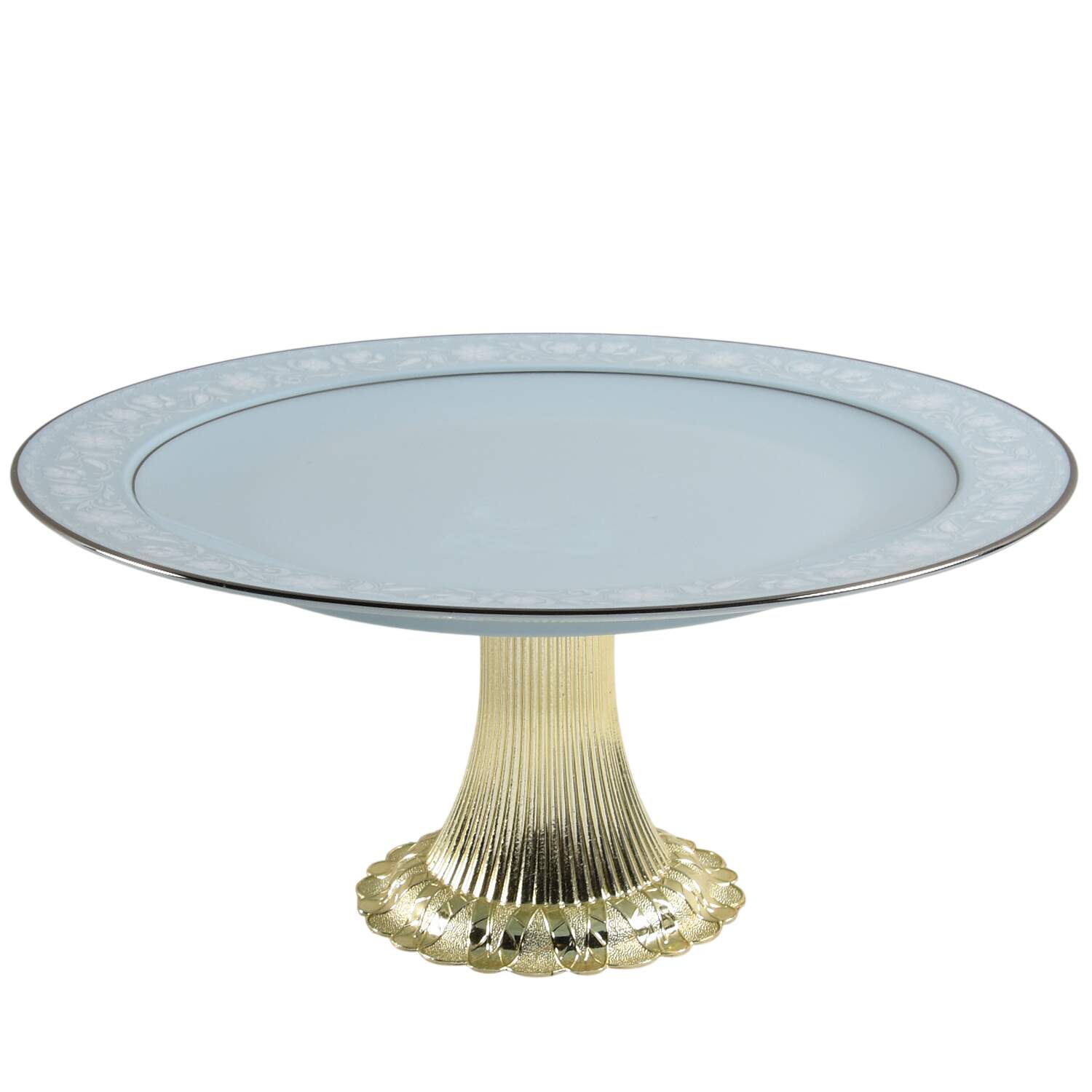 Love Song Cake Stand with 4"-5" Metal Pedestal  Hc by Noritake-1