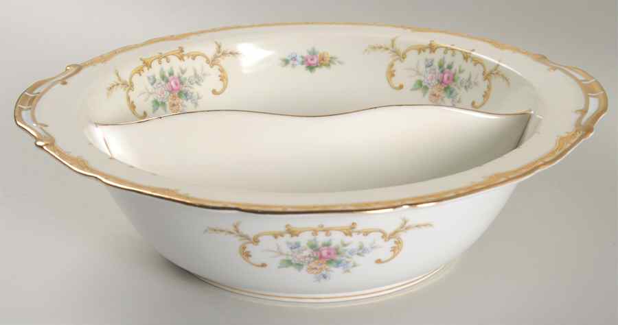 Lotus Round Divided Vegetable Bowl by Noritake-1