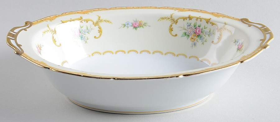 Lotus 10" Oval Vegetable Bowl by Noritake-1