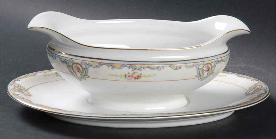 Louvaine Gravy Boat with Attached Underplate by Noritake-1