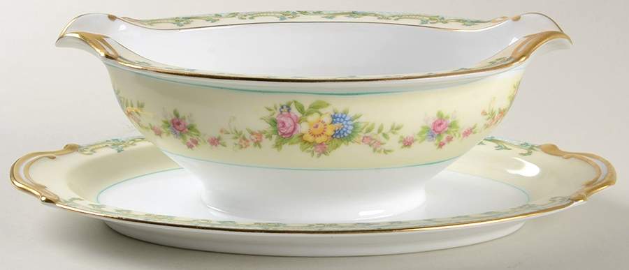 Lucia Gravy Boat with Attached Underplate by Noritake-1