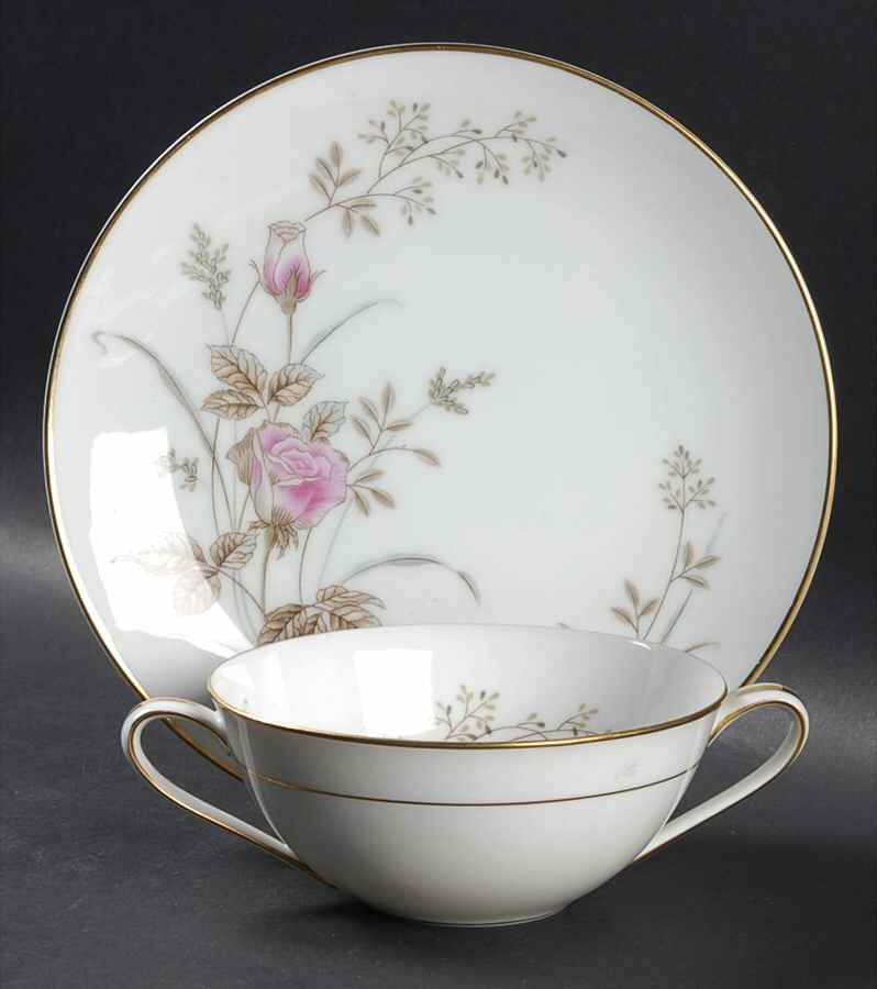 Luise Flat Cream Soup Bowl & Saucer Set by Noritake-1
