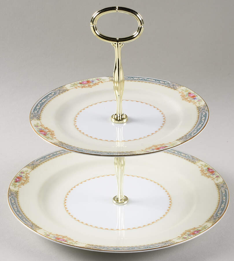 Lurline 6 5/8"-10"  2 Tiered Serving Tray (Dp, Sp) HC by Noritake-1