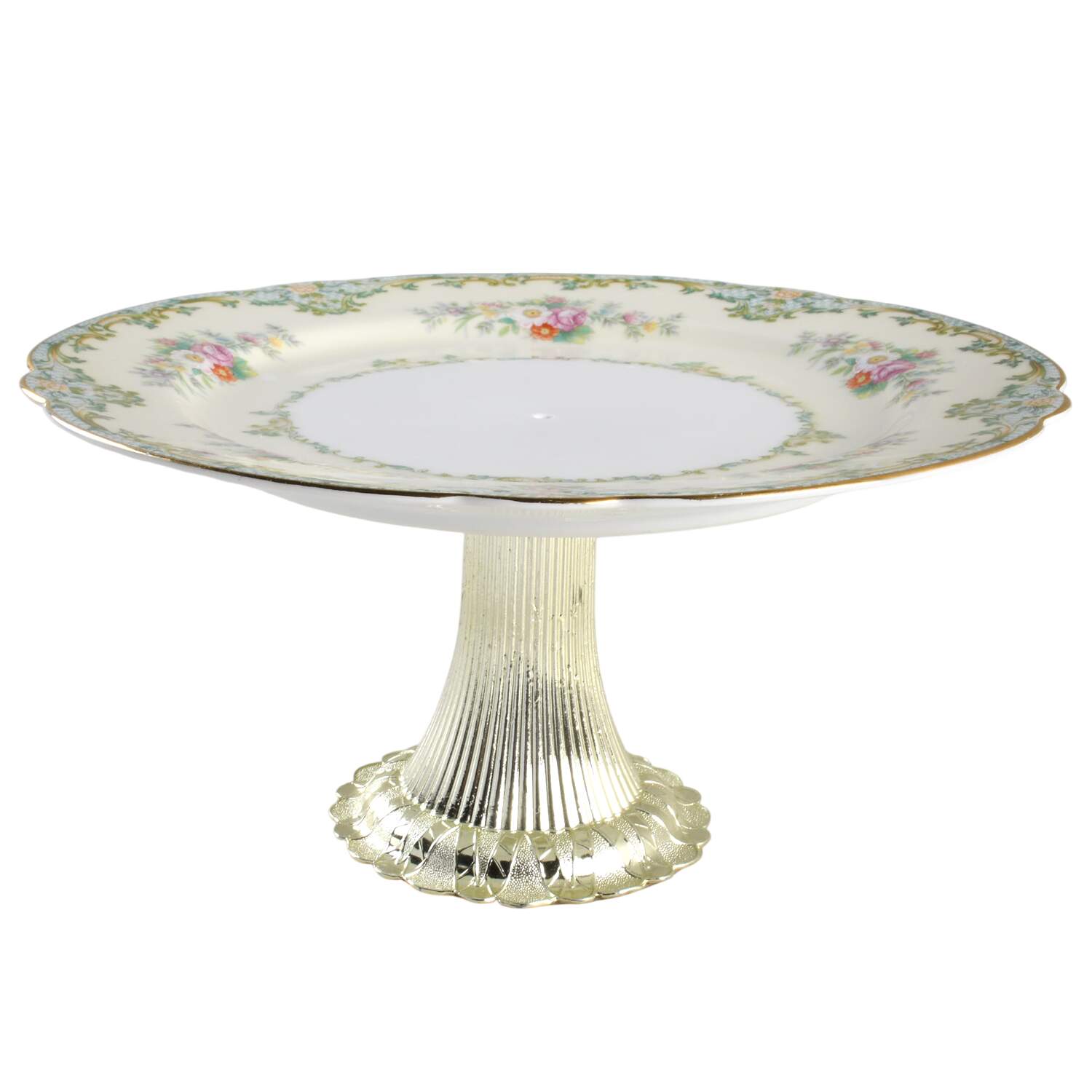 Luxoria Cake Stand with 4"-5" Metal Pedestal  Hc by Noritake-1