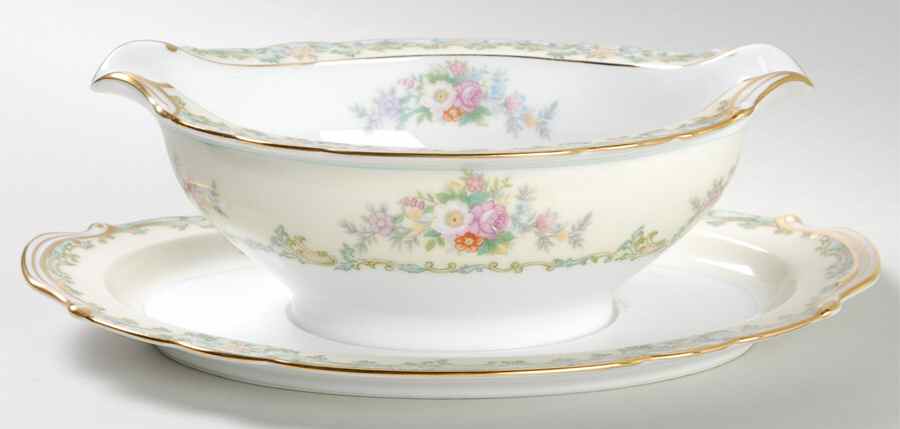 Luxoria Gravy Boat with Attached Underplate by Noritake-1