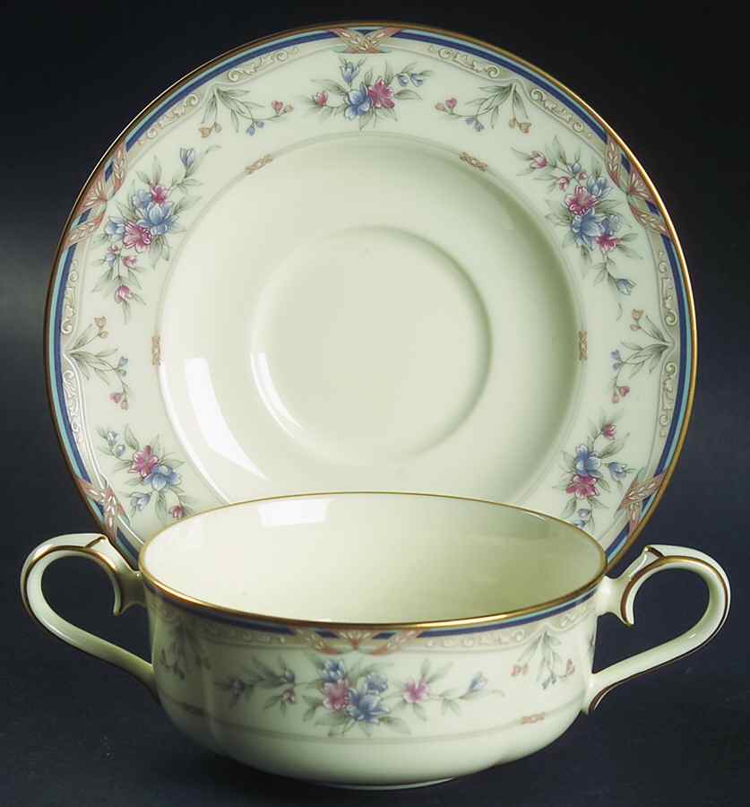 Lylewood Flat Cream Soup Bowl & Cup Saucer Set by Noritake-1