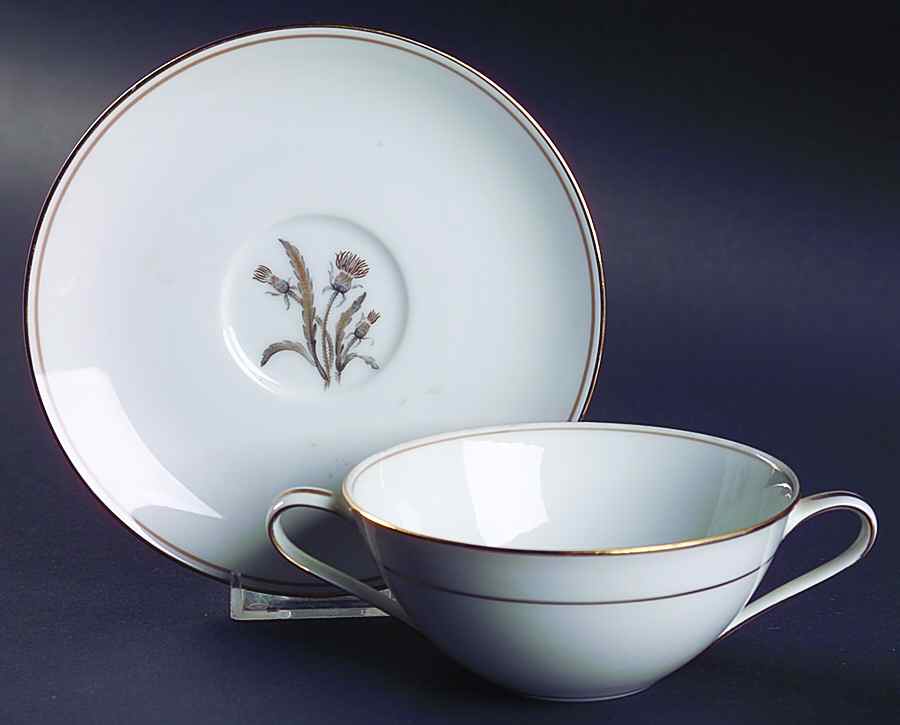 Lynne Flat Cream Soup Bowl & Saucer Set by Noritake-1